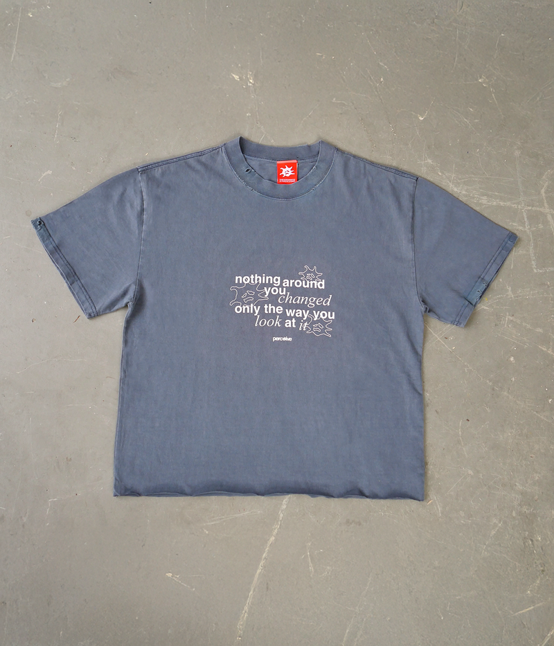 Quote Tee Faded Indigo